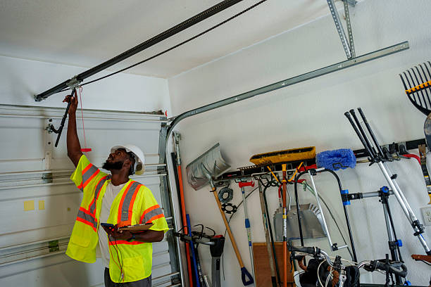 Professional Garage Door Panel Replacement technician working in Henry, IL